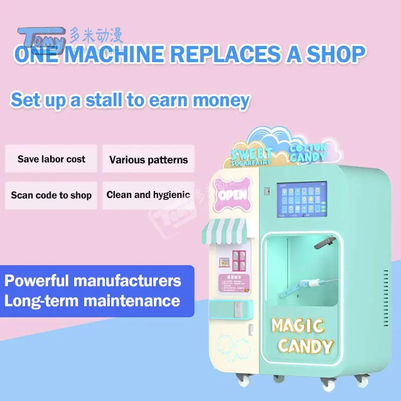 Cotton Candy Vending machine Robot fully automatic for commercial snacks Gift