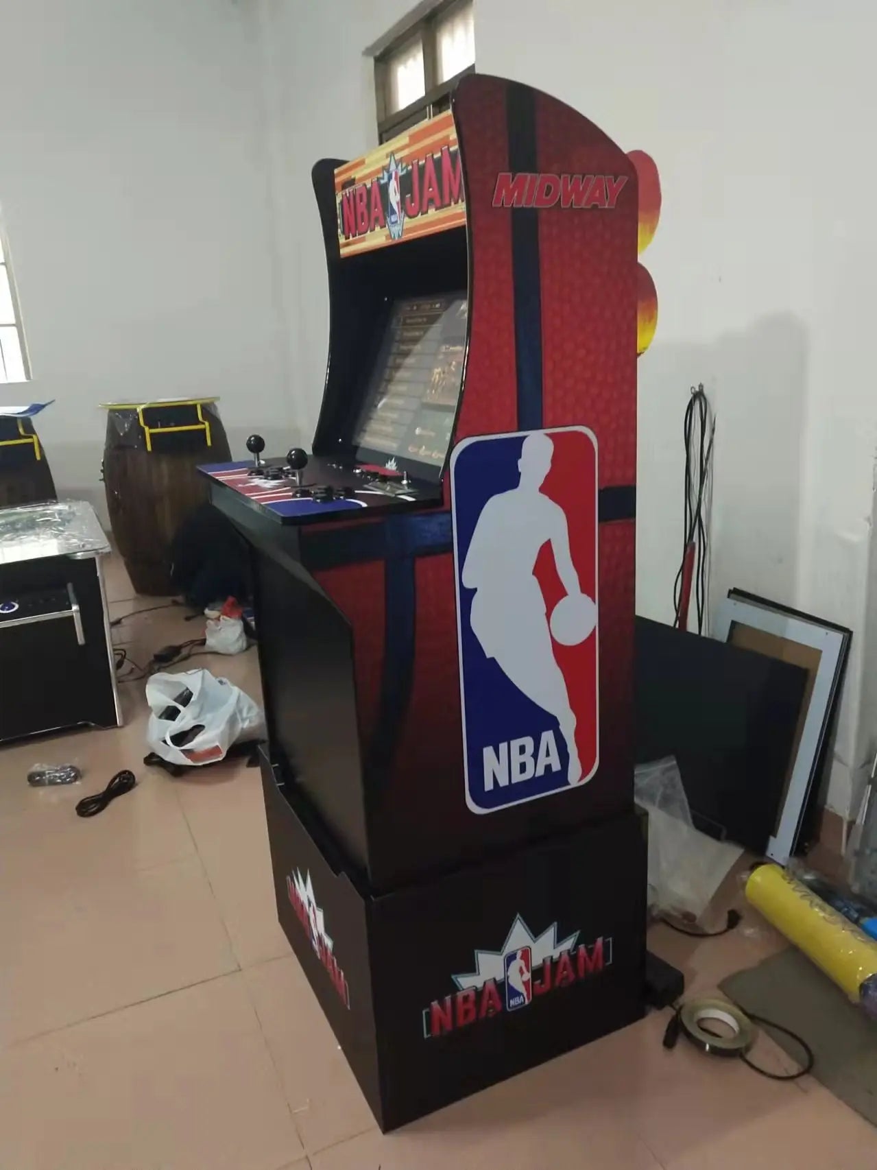 NBA Upright Arcade DIY Classic Cabinet Machine 22 inch 9800 in 1 Multi Games Wooden Arcade