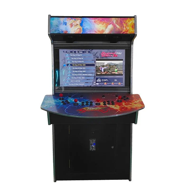 Street Fighter Fighting Arcade game machine Curved body for 4 players wooden arcade